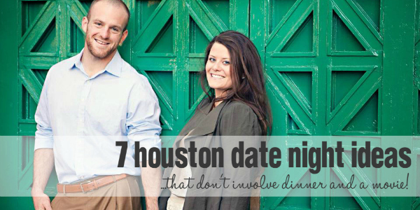 7 Houston Date Night Ideas that don't involve dinner and a movie! A photograph of a smiling husband and wife.