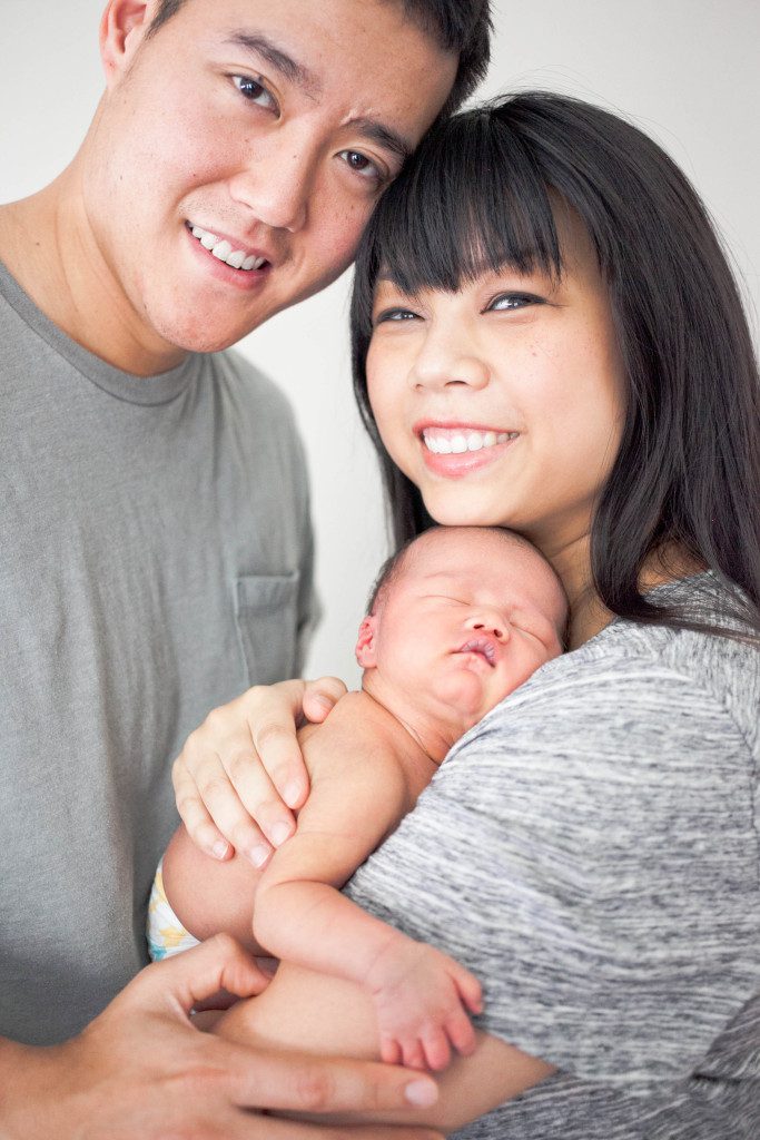 Hu Family Portrait with newborn Kara