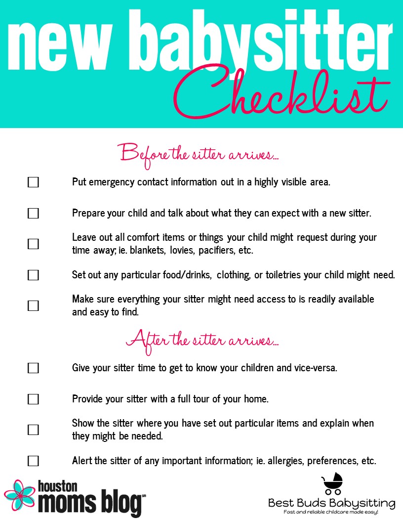 New Babysitter Checklist