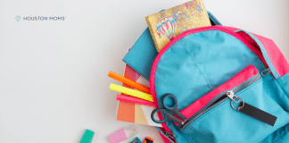 backpack full of school supplies