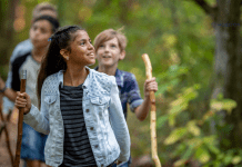 kids hiking
