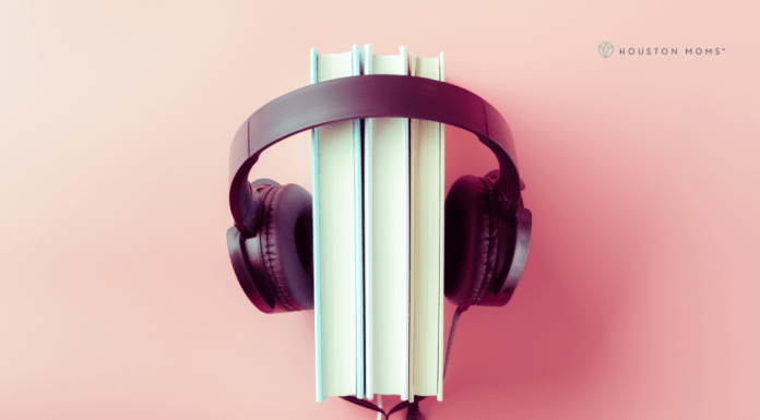 Why Audiobooks Should Be On Your Family’s Summer Reading List Headphones around stack of books