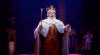 A GIF of the King from Hamilton singing. 