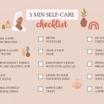 Self care checklist. Self love and self care ideas. Vector