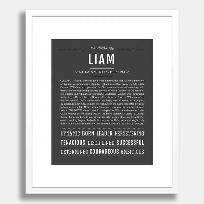 Name Stories example "Liam"