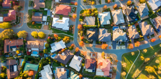 aerial picture of a suburb