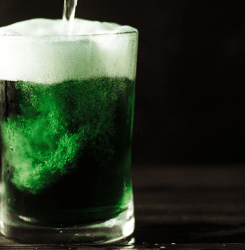 mug of green beer