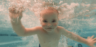 boy underwater