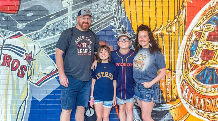 family at Houston Astros game