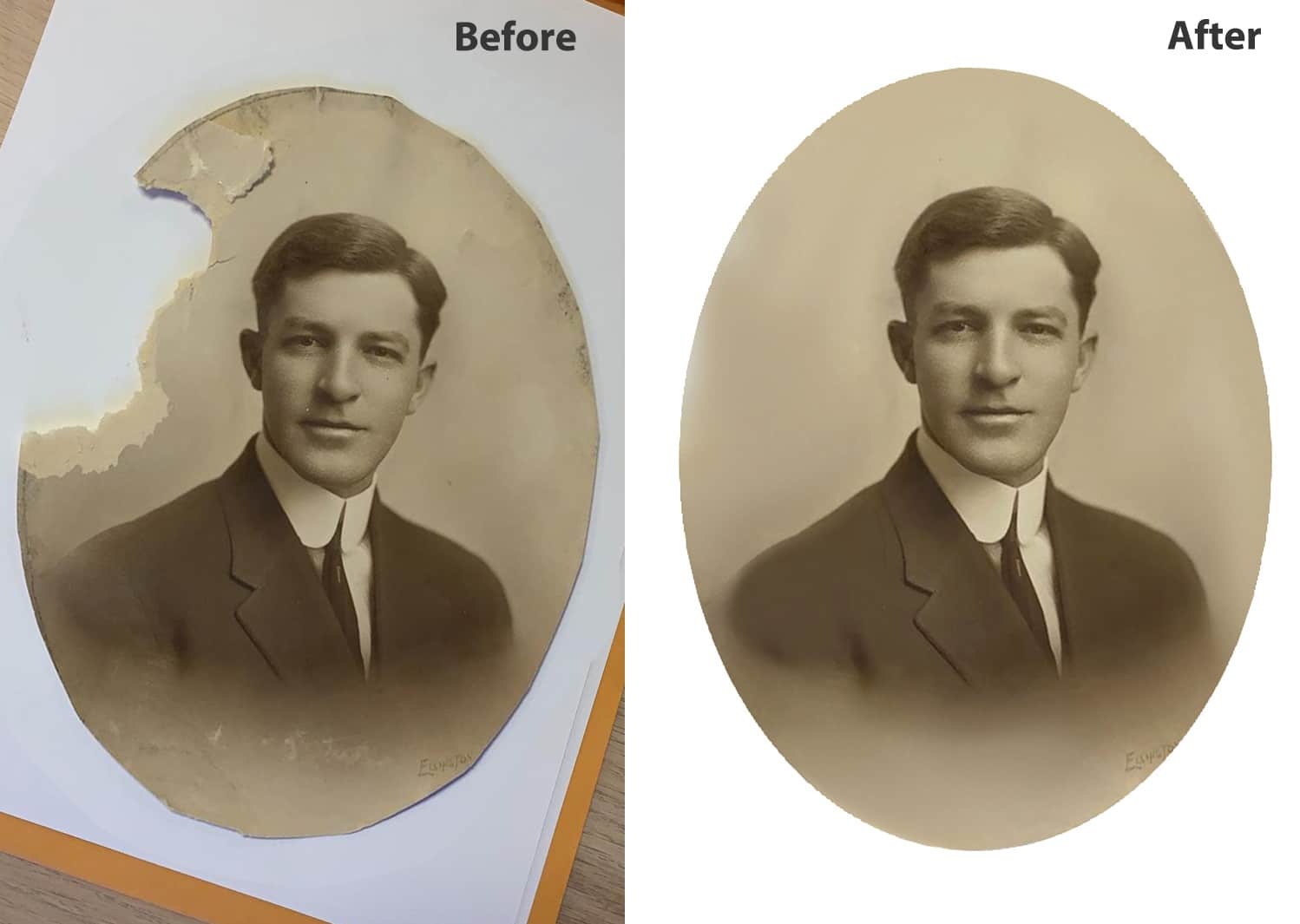 restored photo of man in suit