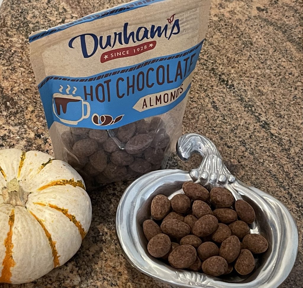 chocolate almonds, pumpkin, and hot chocolate mix