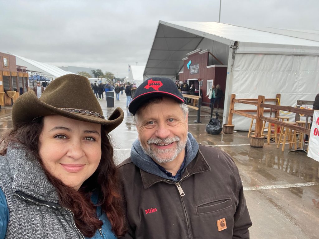 father and daughter at Houston Rodeo cook-off