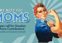 Woman with a strong arm saying we need you moms