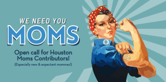 Woman with a strong arm saying we need you moms
