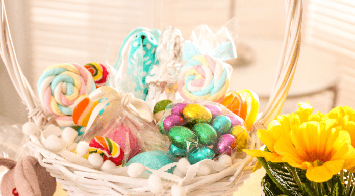 Easter basket filled with goodies