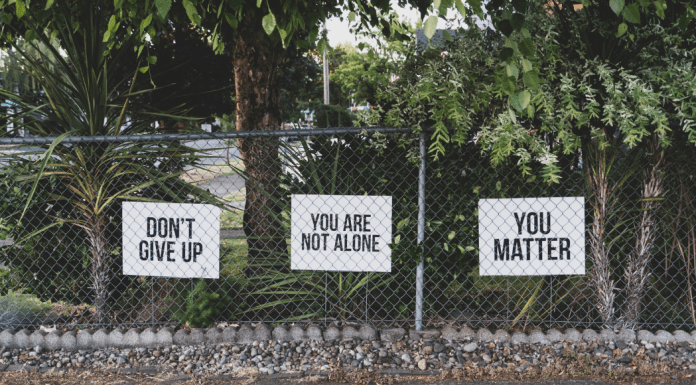 signs showing positive messages about mental health