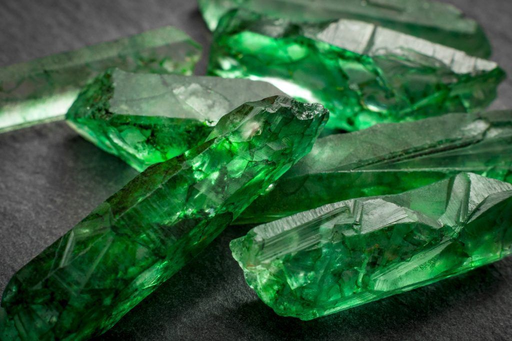 stack of green gems, like kryptonite