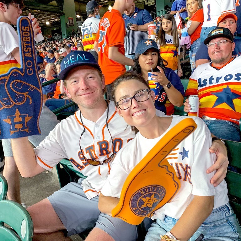 family at Astros game