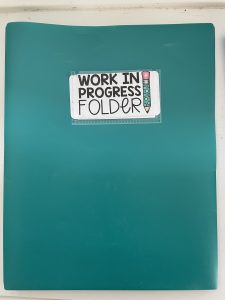 "Work in Progress" folder for school papers