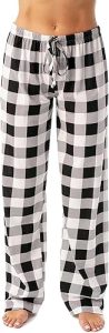 black and white checked pajama pants