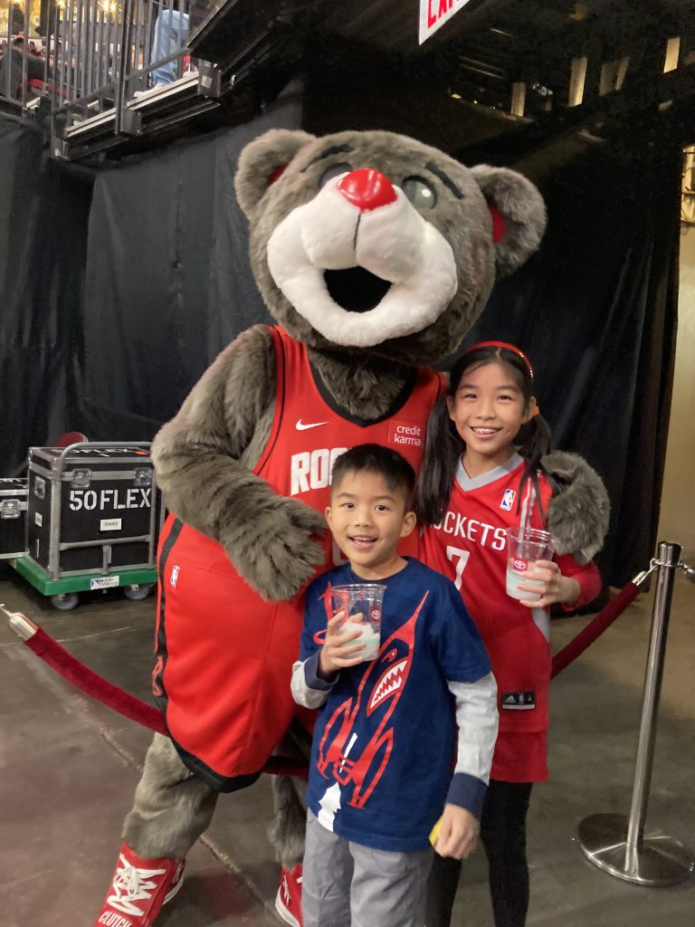 Clutch the Bear Houston Rockets and Kids