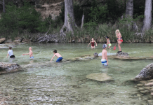 kids in river playing
