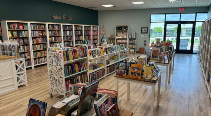 Houston independent bookstore with shelves of books