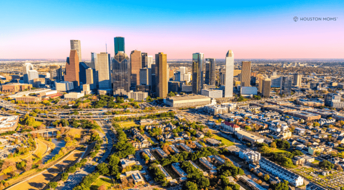 overhead view of Houston