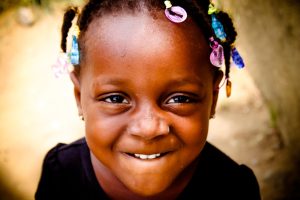 close up of child's face