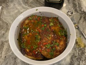 eggplant lasagna ingredients in bowl