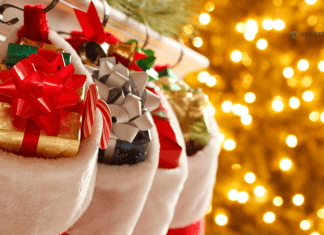 Fun and Useful Stocking Stuffers for Babies, Big Kids and Teens stockings hung on mantle