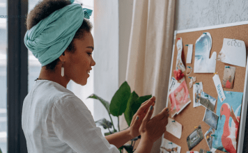 woman vision boarding