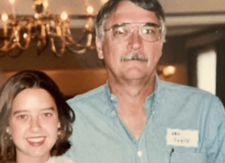 young woman standing with dad