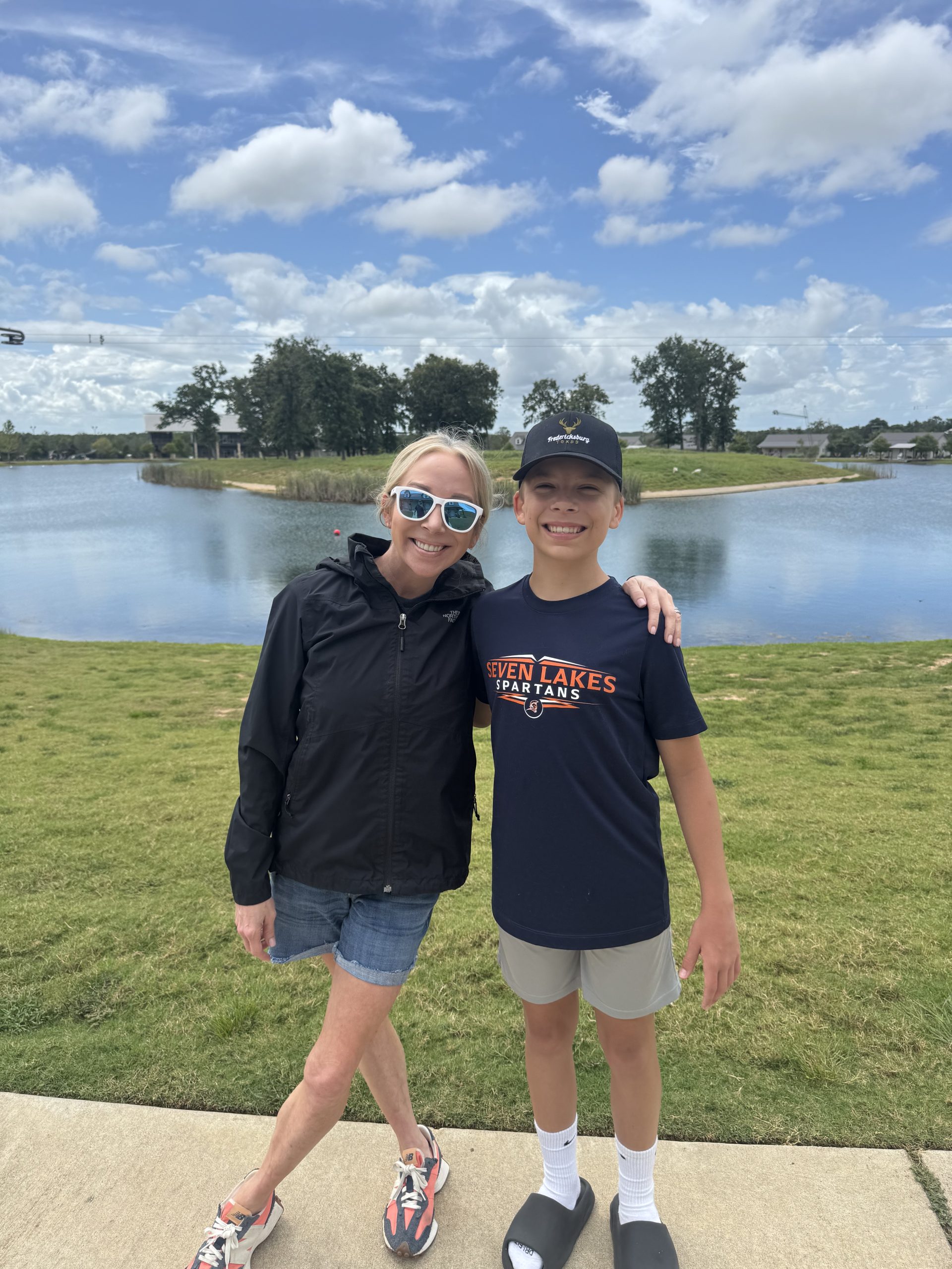 mom and son at camp