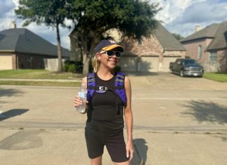 Girl in weighted vest
