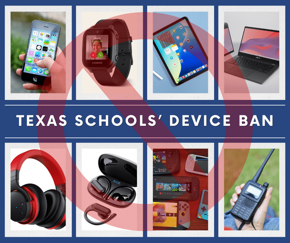 graphic of multiple devices with a red cross out circle through them