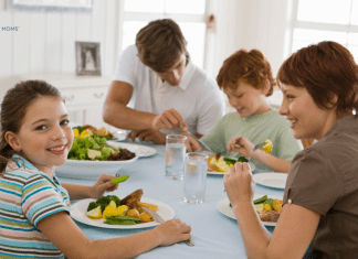 family around dinner table