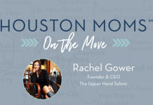 Houston Moms on the Move with Rachel Gower Houston Moms on the Move graphic with Rachel Gower