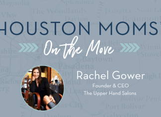 Houston Moms on the Move with Rachel Gower Houston Moms on the Move graphic with Rachel Gower