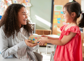 teacher accepting gift