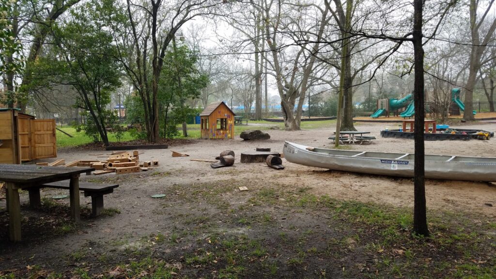park with canoe and cabins