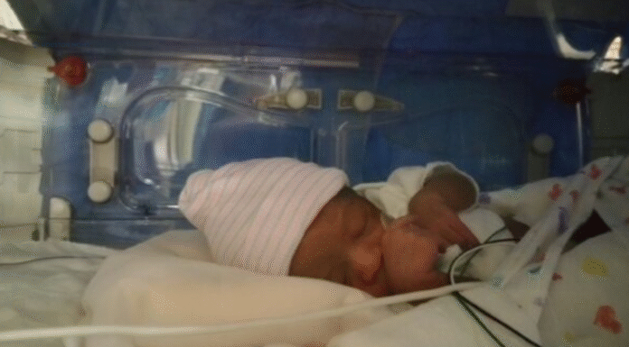 The Consequences of Pregnancy: Premature Joy preemie in incubator