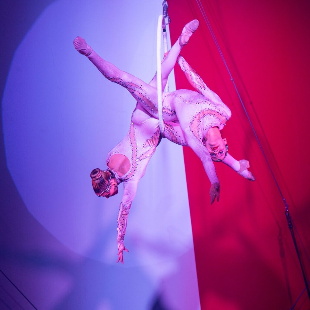 acrobats perform at circus