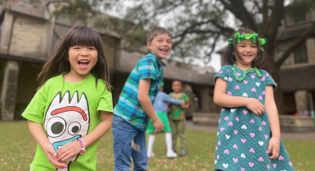 children playing in a yard