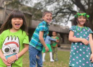 children playing in a yard