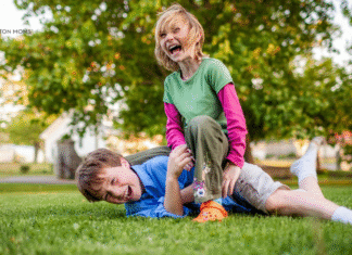 kids playing in yard