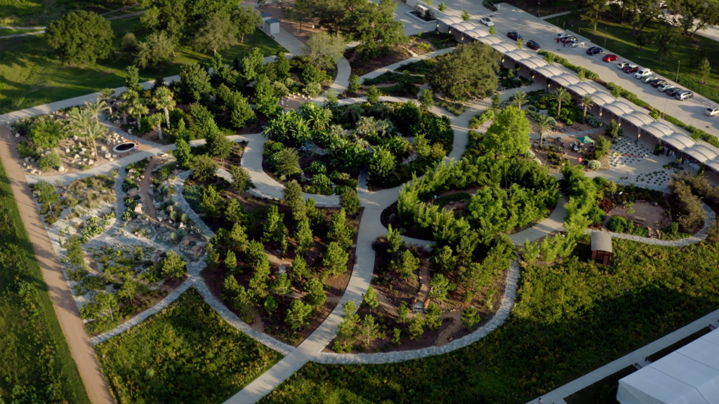 Aerial view of Houston Botanic Garden