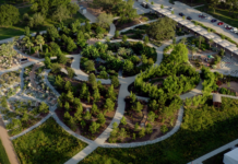 Aerial view of Houston Botanic Garden