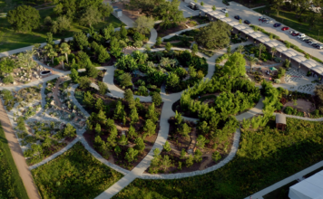 Aerial view of Houston Botanic Garden