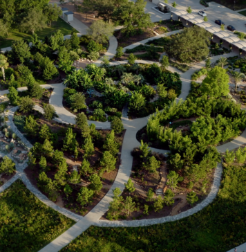 Aerial view of Houston Botanic Garden
